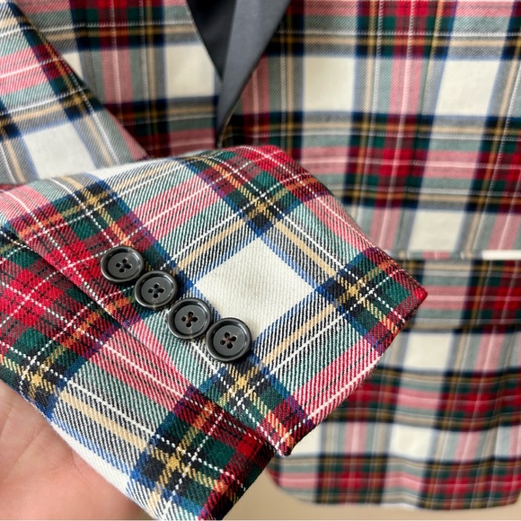J Crew Ludlow shawl-collar dinner jacket snowy Stewart tartan English wool 38R - Picture 10 of 16